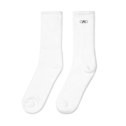 Crew Socks - Embroidered Black